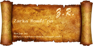 Zarka Romána névjegykártya